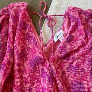 NWOT japana hot pink floral top size large Barbie mean girls 💕💓💫(A)